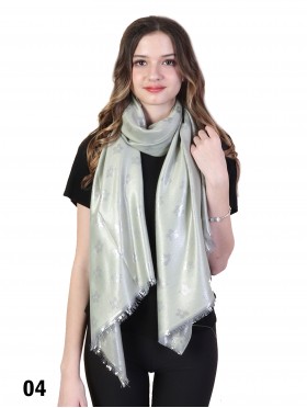 Flower Silver Thread Scarf